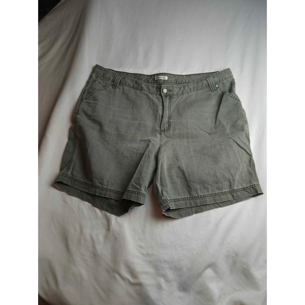 Lee Womens Olive Green Cotton Carpenter Utility Shorts Size 18WM